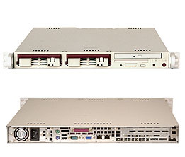 SuperServer 5015M-T, E7230/DC, 1066Mhz, Video, 2x GB Lan, 2x HS SATA+Raid, DDR2(8GB) 1U, 300W