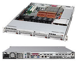 Supermicro SC815S-560V, 1U RM, 4x HS SCA+1x Slim CD&FDD Bays, 560W P.S