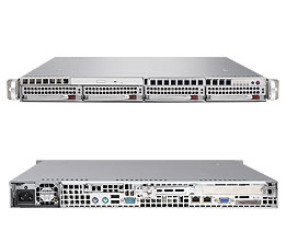 Super 1021M-82, 2x Opt/QC, PCI-e(x8), Video, 2x GB Lan, 4x HS SCSI Bays, DDR2(64GB), 1U RM, 560W