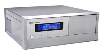SilverStone GD01S-MXR, Silver F Alum, 2x 5.25"/6x 3.5" Bays, LCD/Card Reader, 300W HTPC Media Case