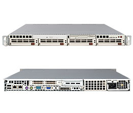 SuperServer 5015M-NT, 3010/QC, 1066Mhz, Video, 2x GB Lan, 4x HS SATA2+Raid, DDR2(8GB) 1U/560W