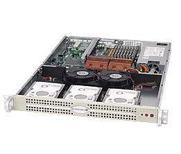 SuperServer 6015B-Ni, 2x LGA771/QC, Video, 2x GB Lan, 3x Int Bays, DDR2/32GB, 1U/520W
