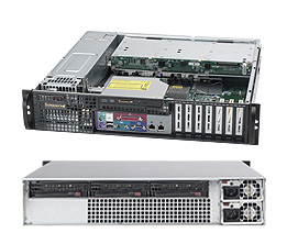 Supermicro SC823MTQ-R700LP, 2U RM(17.7" Depth), 3x HS SATA2+1x Slim CD Bays, 700W(1+1) P.S