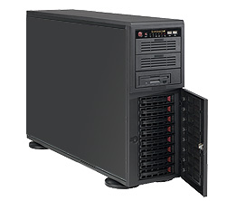 SuperWorkstation 7045A-C3, 2x LGA771/QC, PCI-e, 2x GB Lan, 8x HS SAS+Raid, DDR2(48GB), 4U/865W-LN
