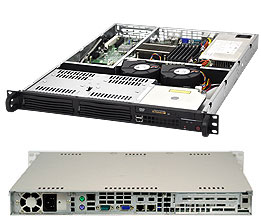 Supermicro SC811L-350, 1U RM, 2x HDD+1x Slim CD Bays, 350W, 80+ P.S