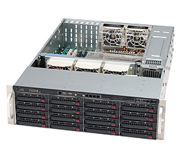 Supermicro SC836A-R1200, 3U RM, 16x HS SAS/SATA2 Bays, Mini-I-Pass (SFF 8087), 1200W(1+1), 80+ P.S