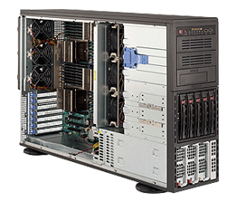 Super 4042G-6RF, 4x 6300P/16C,Video, 2x GB Lan, 5x HS SAS2(LSI2008), IPMI, DDR3(1TB), 4U RM, R1400W
