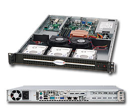 Supermicro SC812L-600U, 1U RM, UIO, No Exposed/3x Int HDD Bays, 600W, 80+ P.S