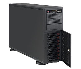 Supermicro SC743TQ-1200-SQ, 4U RM/Tower, 8x HS SAS+2x 5.25"+1x 3.5" Ext Bays,1200W P.S,*Super Quiet*
