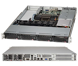 Supermicro SC815TQ-R700W, 1U RM, WIO, 4x HS SAS/SATA+1x Slim CD Bays, 1x FF/1x LP, 700W(1+1), 80+
