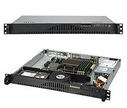 Super 1012A-MRF, 1x 3000/8C, Video, 2x GB Lan, 2x Int SATA Bays, IPMI, DDR3(32G), 1U RM, 200W