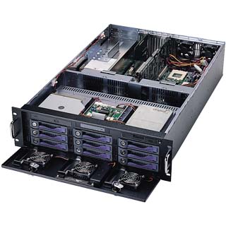 AIC RMC3Q2-7-XPE, 3U RM, 9x HS IDE/2x 2.25" Int Bays, 1x Slim CD & FDD, 400W P.S