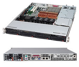 Supermicro SC815TQ-R654, 1U RM, 4x HS SATA2+1x Slim CD Bays, 650W(1+1) DC-DC P.S
