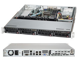 Super 5018A-MHN4, Atom-C2758, Video, 4x GB Lan, 4x HS SATA3 Bays, IPMI, DDR3/64GB, 1U/200W(LN)