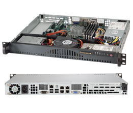 Super 5018A-MLTN4, Atom-C2550, Video, 4x GB Lan, 4x Int SATA3 Bays, IPMI, DDR3/64GB, 1U/200W(LN)