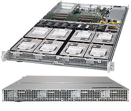 Super 6018R-TD8, 2x E5-2600v4, Rear I/O, Video, 2x GB/i350, 8x Int SATA3(C612), IPMI,D4(2TB),1U/650W