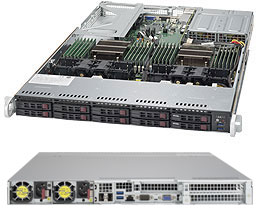 Super 1028U-TNRTP+,2x E5-2600v4,Video,2x 10GB/SFP+,10x HS 2.5" Bays(2x NVMe),IPMI,D4(3TB),1U/R750W