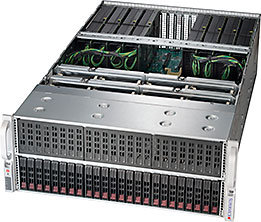Super 4028GR-TR, 2xE5-2600v4, 8xGPUs, Video, 2x GB/i350, 24x 2.5" HS Bays, IPMI, D4(3TB),4U/R1600W