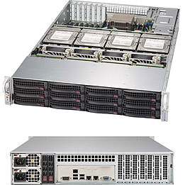 Super 6028R-E1CR16T, 2xE5-2600v4,Video,2x 10GB/X540,16x HS SAS3(LSI3108/Raid),IPMI,D4(2TB),2U/R1000W