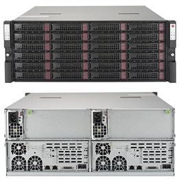 Super 6048R-DE2CR24L,2xNodes,2xE5-2600v4,Video,2x10GB/X540,24x HS SAS3(LSI3008/IT),D4(1TB),4U/R1600W