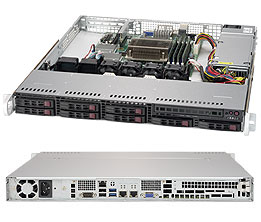 Super 1019S-MC0T, E3-1200v5, Video, 2x 10GB/X550, 8x HS 2.5" SAS3/LSI3008), IPMI, D4(64GB), 1U/340W