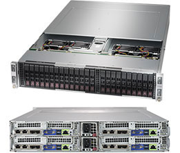Super 2029BT-HTR,4x Nodes, 2x LGA3647, Video, 1x SIOM,6x HS 2.5" SATA3+R Bays,IPMI,D4(3TB),2U/R2200W