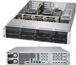Super 6029P-WTR, 2x LGA3647, 7x PCIe, Video, 2x 1GB/C621, 8x HS SAS/SATA Bays,IPMI,D4(3TB),2U/R1000W