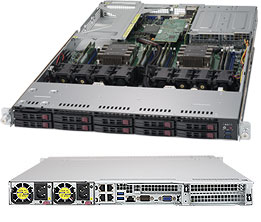 Super 1029UX-LL2-S16,2x Gold 6146+192GB D4,Video,4x 1GB,8x HS 2.5" SAS3(S3108)+2x NVMe,IPMI,1U/R750W