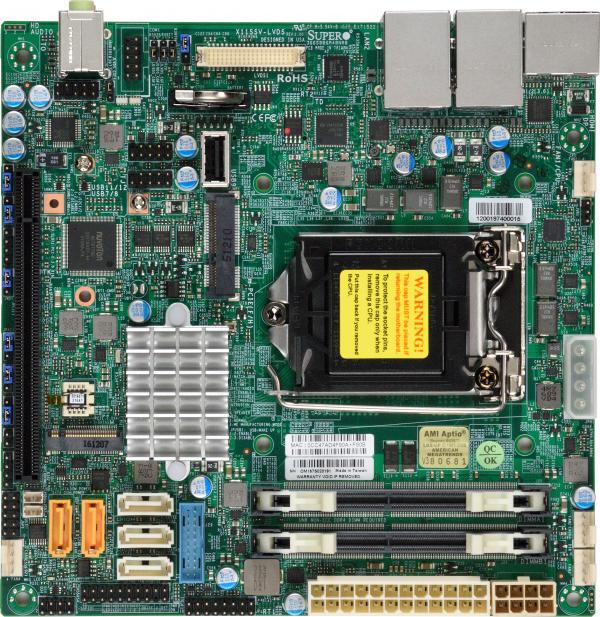 Super X11SSV-LVDS,Intel® 7th/6th Gen i3/i5/i7,Video,HD Audio+HDMi,2xGB LAN,5xSATA3+R,D4(32GB),12V DC