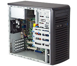 Supermicro CSE-731i-403, Mid-Tower, 2x 5.25" Ext+4x 3.5" HDD Int Bays, 400W Gold Level P.S
