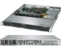 Super 1013S-MTR, 1x AMD 7000, 1xPCIe+M.2, Video, 2x GB/210, 4xHS SATA3 Bays,IPMI,D4(1TB),1U RM,R400W