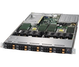 Super 1123US-TN10RT, 2x AMD 7000, Video, 2x 10GB/X540,10x HS 2.5" U.2 NVMe,IPMI,D4(4TB),1U RM,R1000W