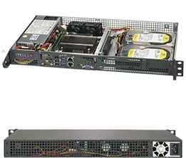 Super 5019C-FL,Front I/O,E-2100/i3(LGA1151),Video,2x1GB/i210,2xFixed 3.5" Bays,IPMI,D4(64GB),1U/200W