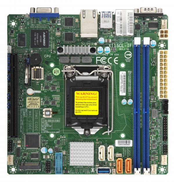 Super X11SCL-iF, i3/E2100(LGA1151), Video, 2x GB/i210, 4x SATA3+R(C246), M.2, IPMI,D4(64GB)