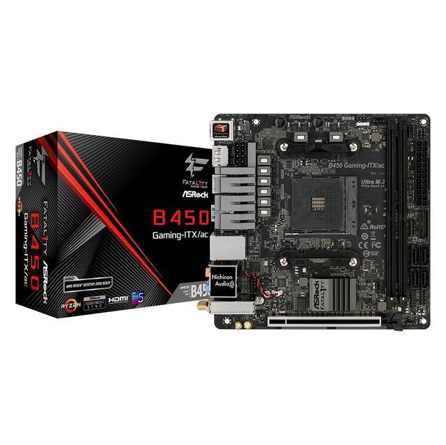 ASRock Fatal1ty B450 GAMING-ITX/AC Socket AM4/ AMD B450/ DDR4/ SATA3&USB3.1/ M.2/ WiFi/ A&GbE/ Mini-