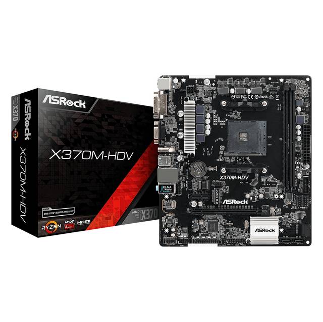 ASRock X370M-HDV Socket AM4/ AMD Promontory X370/ DDR4/ SATA3&USB3.1/ M.2/ A&GbE/ MicroATX
