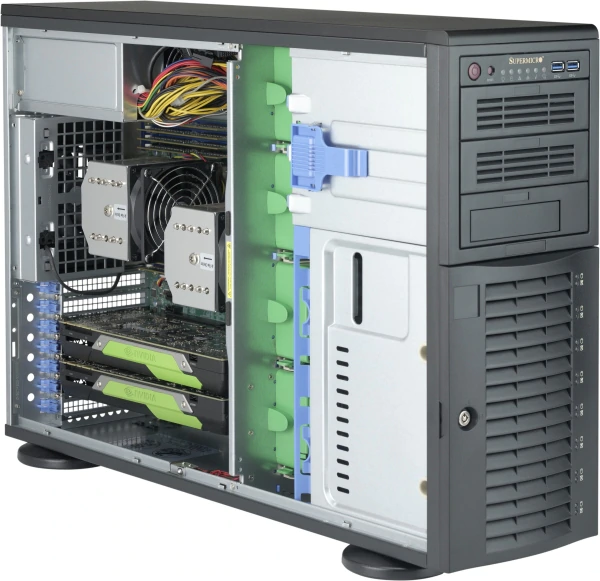 Supermicro CSE-743AC-1200-SQ,4U RM/Tower, 8x HS SAS+2x 5.25"+1x 3.5" Ext Bays,1200W,*Whisper-Quiet*