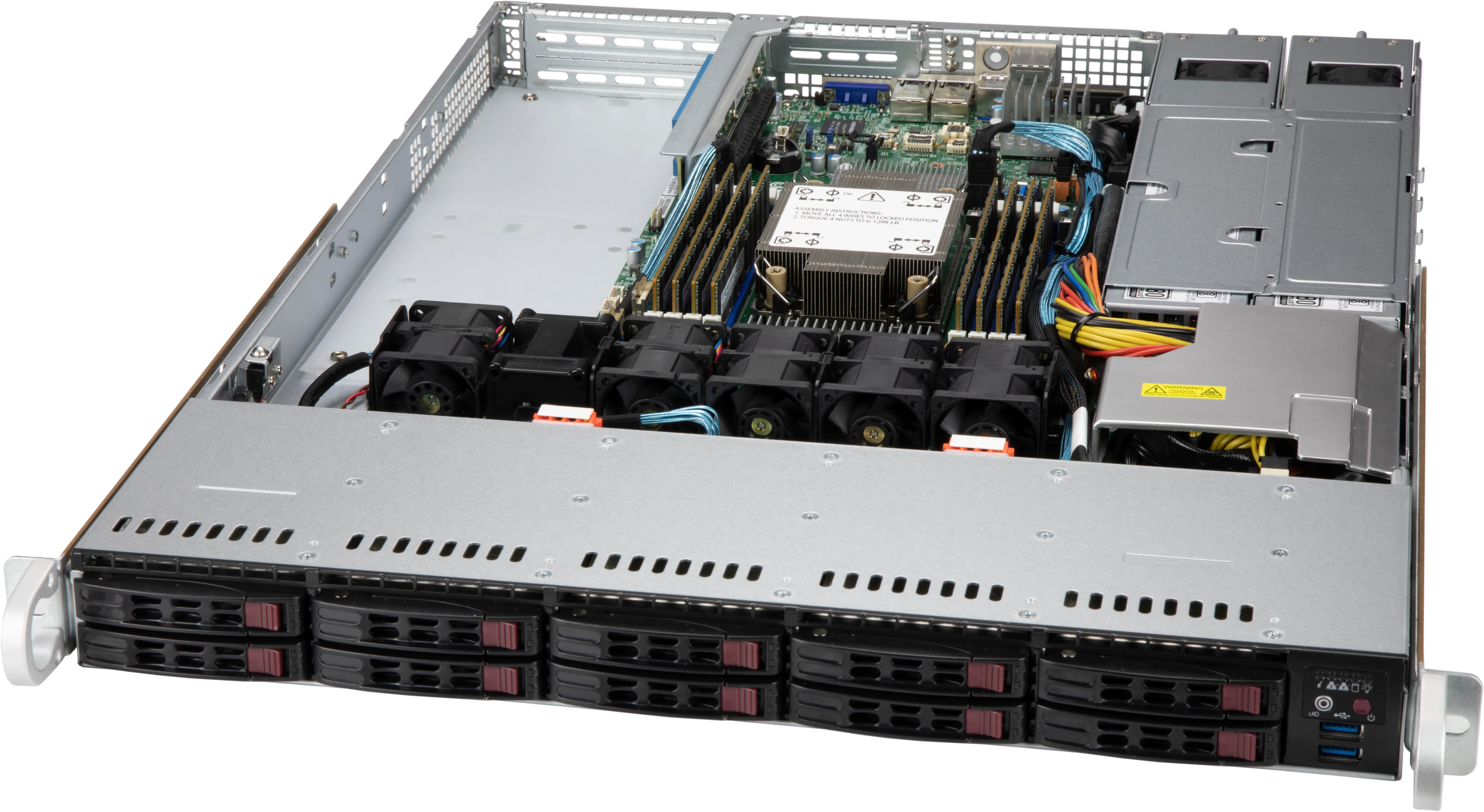 Supermicro SC116AC10-R706WB3,1U RM,WIO, 10x HS 2.5" SAS3(12Gb/s) or NVMe Bays,2x FH/1x LP Slot,R700W