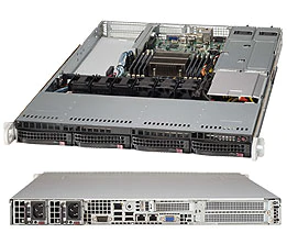 Supermicro SC815TQ-R706W, 1U RM, WIO, 4x HS SAS/SATA+1x Slim CD Bays, 1x FF/1x LP, R700W/750W(1+1)