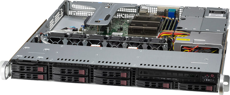 Super 110T-M, Xeon E-2300, 3x PCIe4.0, Video, 2xGB/i210,8xHS 2.5" SATA3 Bays,IPMI,D4(128GB),1U/R400W