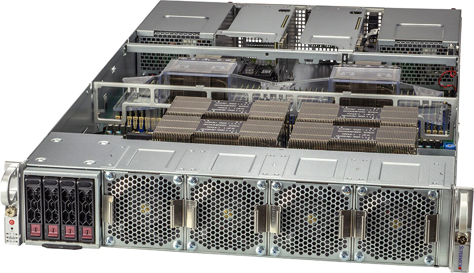 Super 220GQ-TNAR+,2xLGA-4189,4xPCIe4.0,Video,2x10Gb/X550,4xHS 2.5"/2xM.2 NVMe,IPMI,D4(8TB),2U/R3000W