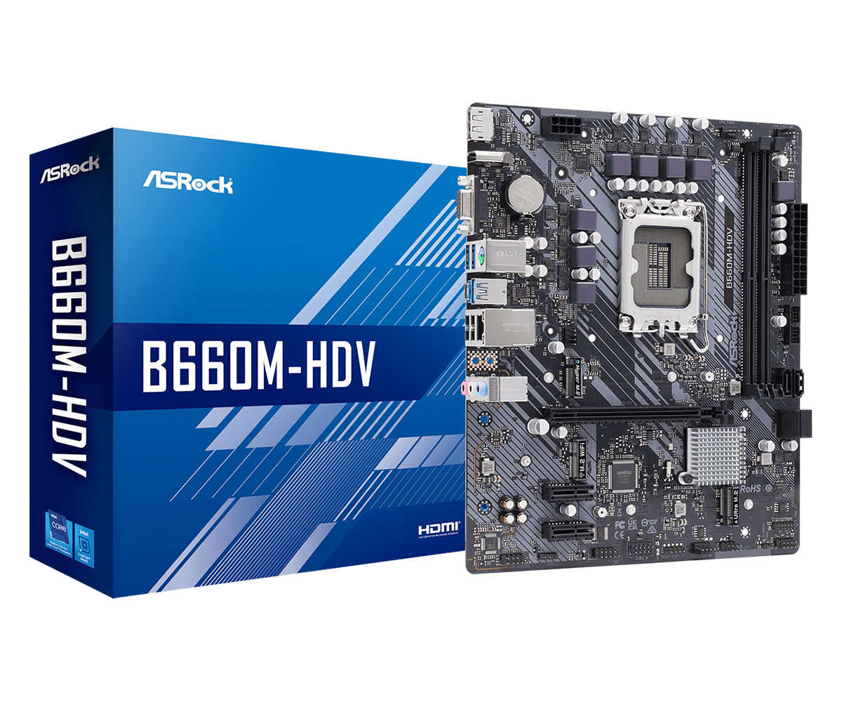 ASRock B660M-HDV B660 LGA1700 Max64GB DDR4 PCI Express MicroATX
