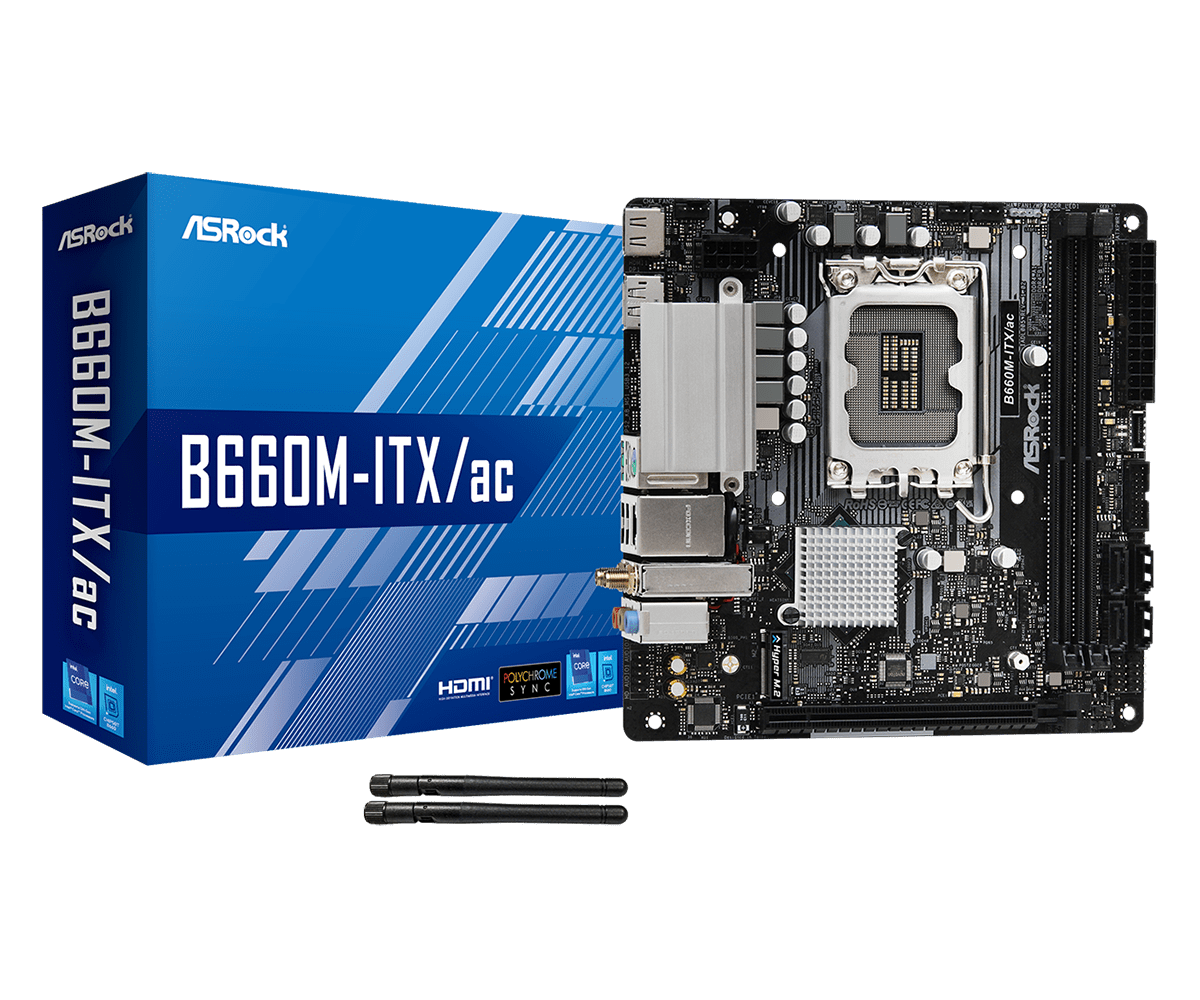 ASRock B660M-ITX AC B660 LGA1700 Max64GB DDR4 PCIe Mini-ITX
