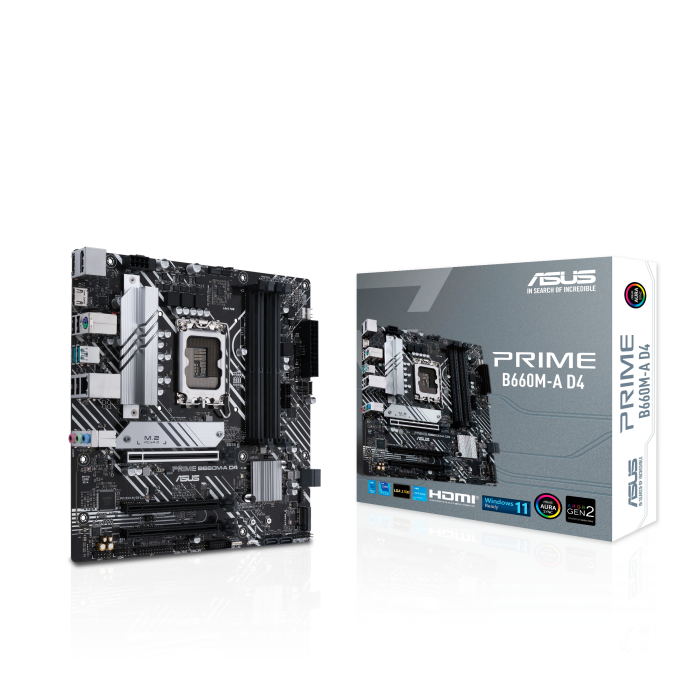 ASUS PRIME B660M-A D4 B660 LGA1700 Max128GB DDR4 PCIe mATX