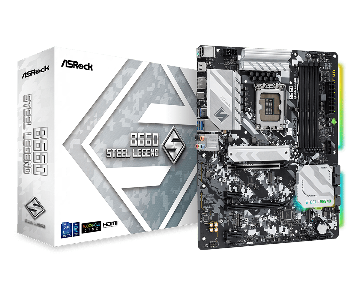 ASRock B660 STEEL LEGEND B660 LGA1700 Max128GB DDR4 ATX