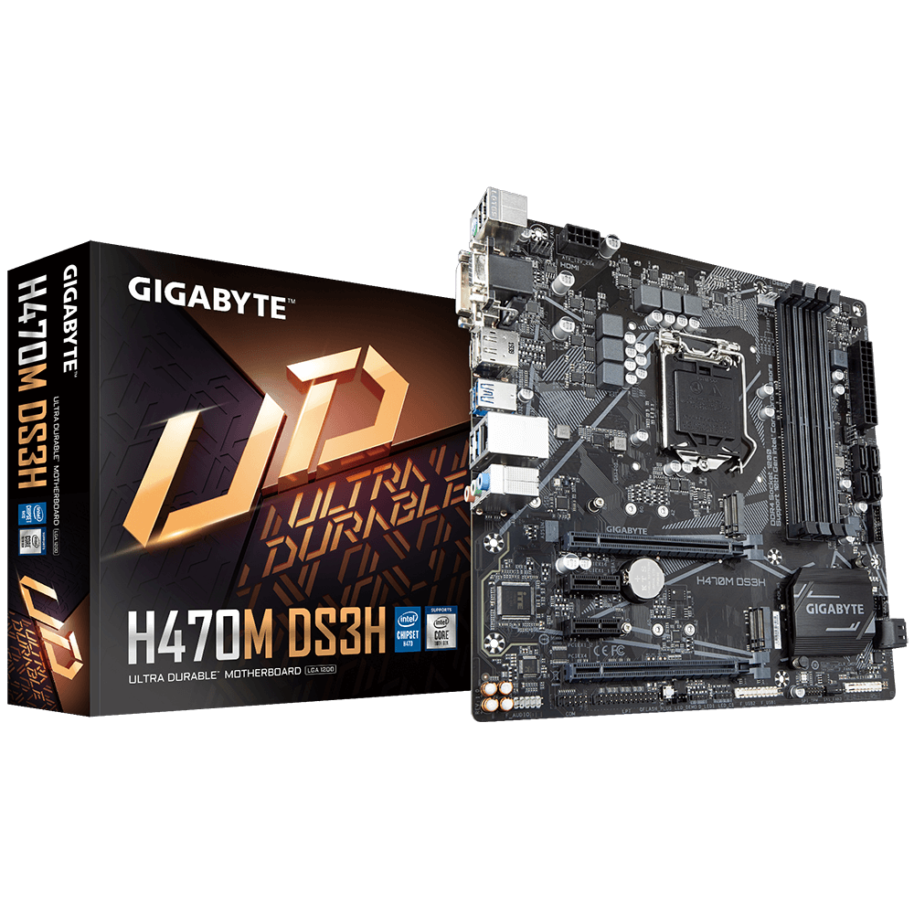 Gigabyte H470M DS3H Ci9 i7 i5 i3 LGA1200 H470 Max128G DDR4 Micro ATX