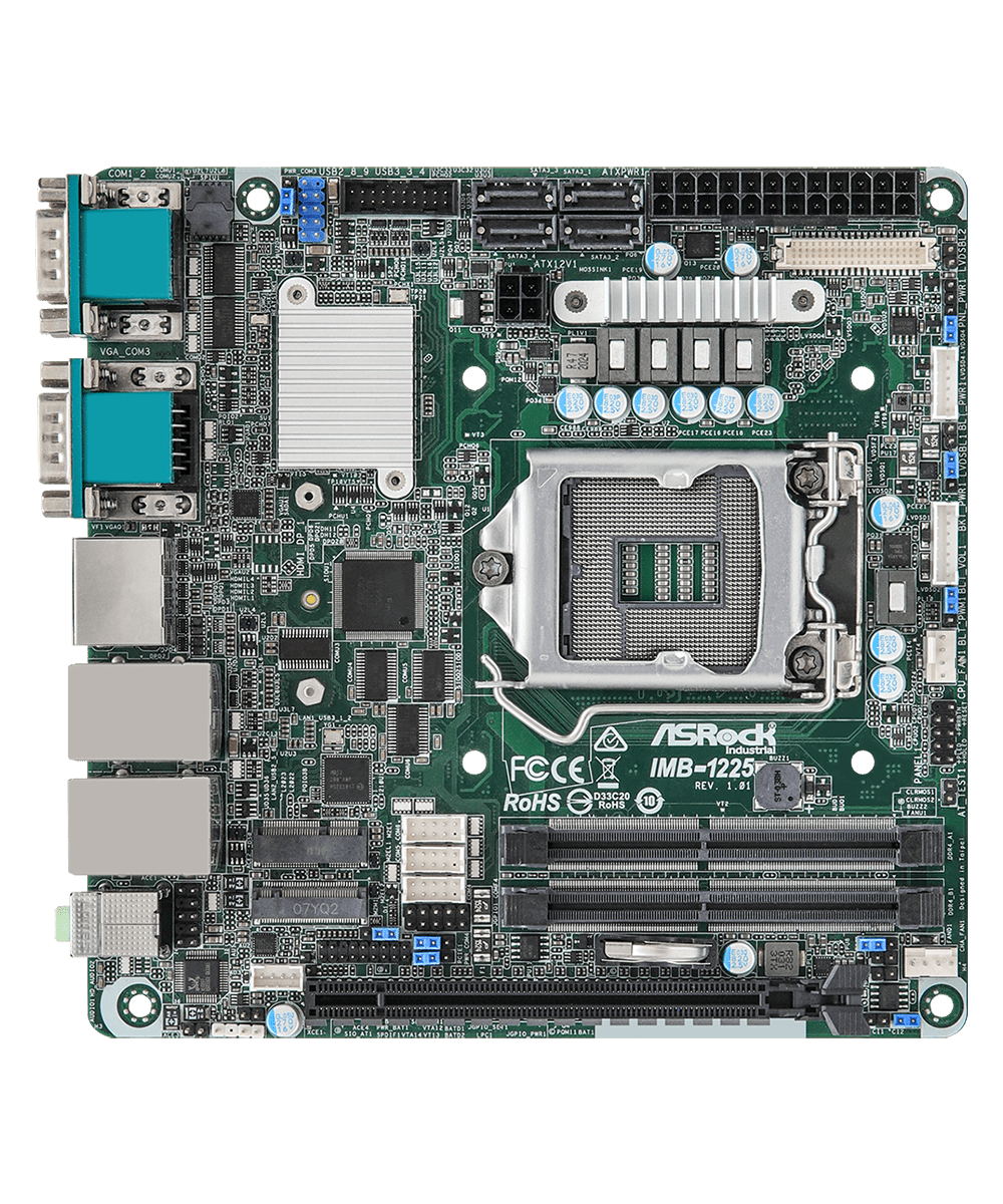 ASRock IMB-1225 H410 LGA1200 Max.64GB DDR4 PCI-Express Mini-ITX