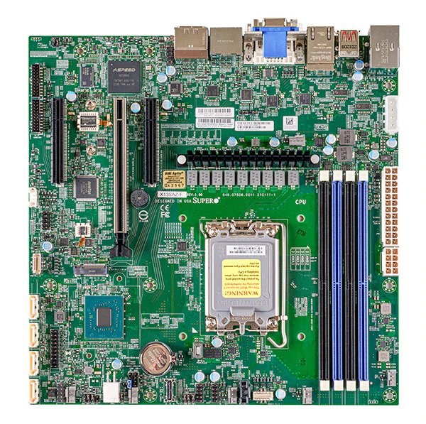 Supermicro X13SAZ-Q,12th Gen i5/i7/i9/LGA1700,3xPCIe,Video+HDMi,2x2.5 GB LAN,4xSATA3+R,D4/128GB