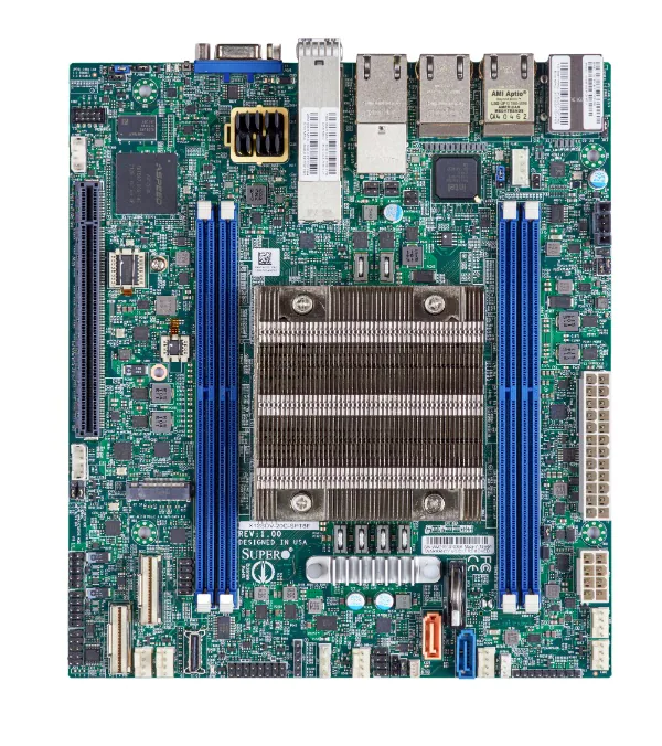 Super X12SDV-4C-SPT8F,Xeon D-2712T/4C,VGA,2x25G/SFP28+2x10GB+4xGB,6xSATA+R,M.2,IPMI,D4(256GB),12VDC