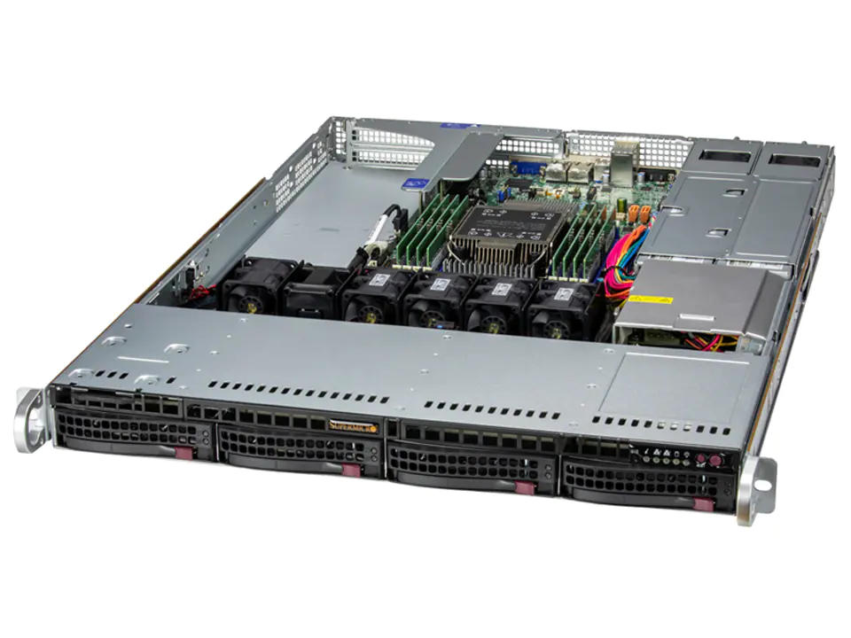 Super 511E-WR,4th Gen 1xLGA-4677,3xPCIe5.0,Video,2x1GB,4xHS 3.5" SAS3/SATA3,IPMI,D5(2TB),1U/R860W